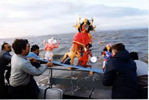 The chilly water of the Bristol Channel was the scene of a religious ritual which is The chilly water of the Bristol Channel was the scene of a religious ritual which is