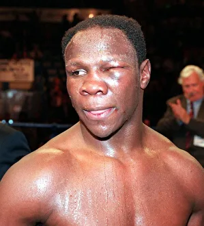 Chris Eubank British boxer with swollen eye July 1998 His fight against Carl Chris Eubank British boxer with swollen eye July 1998 His fight against Carl