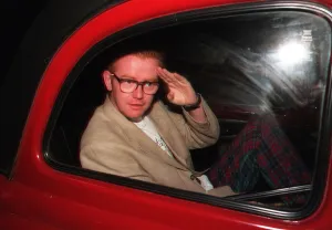 Chris Evans Leaving His Hotel In The Back Of A Red Taxi To Present His Early Morning Chris Evans Leaving His Hotel In The Back Of A Red Taxi To Present His Early Morning