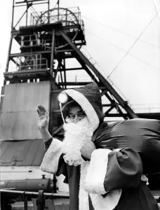 Christmas - Father Christmas arrives at Big Pit, Blaenavon Christmas - Father Christmas arrives at Big Pit, Blaenavon