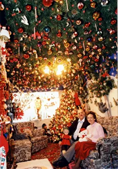Christmas - In their Grotto, which they have made in the front room of their home at Christmas - In their Grotto, which they have made in the front room of their home at