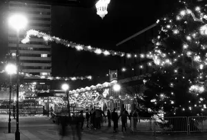 Christmas lights at Coventry Precinct. 17th November 1983 Christmas lights at Coventry Precinct. 17th November 1983