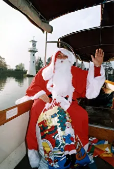 Christmas - Santa takes a trip across Roath Park Lake, Cardiff - Dec 1998 Christmas - Santa takes a trip across Roath Park Lake, Cardiff - Dec 1998