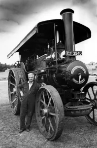 Chuffed: Mr Benjamin Stafford with his Fowler road locomotive at Beamish Museum Chuffed: Mr Benjamin Stafford with his Fowler road locomotive at Beamish Museum
