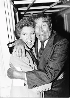 Cilla Black TV Personality gets a big hug from comedian Frankie Howerd at the Variety Cilla Black TV Personality gets a big hug from comedian Frankie Howerd at the Variety