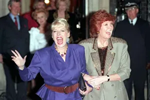 Cilla Black TV presenter March 1990 with actress Julie Goodyear outside 10 Downing Cilla Black TV presenter March 1990 with actress Julie Goodyear outside 10 Downing