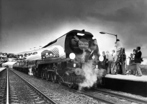 The City of Wells steam locomotive opens the new travel interchange at Gateshead railway The City of Wells steam locomotive opens the new travel interchange at Gateshead railway
