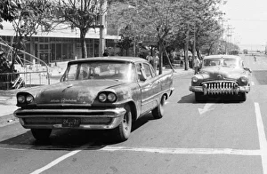 Classic American cars on the streets of Havana , Cuba 21st May 1978 Classic American cars on the streets of Havana , Cuba 21st May 1978