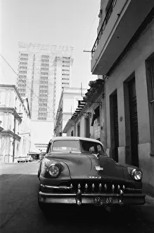 A classic American De Soto car seen here in the back streets of Havana A classic American De Soto car seen here in the back streets of Havana