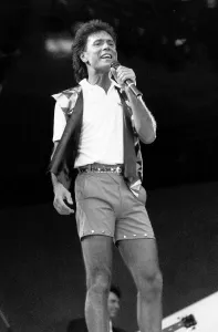 Cliff Richard singer and actor in concert on stage in Wembley. June 1989 Cliff Richard singer and actor in concert on stage in Wembley. June 1989