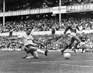 Clive Allen scores Spurs equaliser against Glasgow Rangers during their pre-season Clive Allen scores Spurs equaliser against Glasgow Rangers during their pre-season