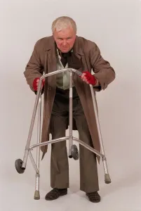Clive Anderson TV Presenter is aged sixty years by a team of make up artists for the TV Clive Anderson TV Presenter is aged sixty years by a team of make up artists for the TV