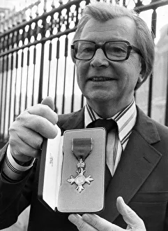 Clive Dunn Actor with his OBE who was best known for his character Corporal Jones inm Clive Dunn Actor with his OBE who was best known for his character Corporal Jones inm