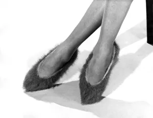 Clothing Fashion 1961. Furry Slippers, February 1961 P021509 Clothing Fashion 1961. Furry Slippers, February 1961 P021509