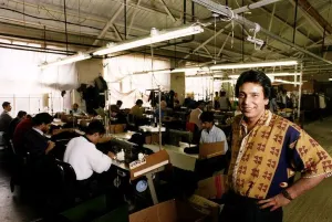 Clothing Fashion Industry Nazim Uddin in his sweat shop in East London dbase Clothing Fashion Industry Nazim Uddin in his sweat shop in East London dbase