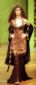 Clothing France Paris Fashion Week 1999 Model wearing Givenchy clothes walking Clothing France Paris Fashion Week 1999 Model wearing Givenchy clothes walking