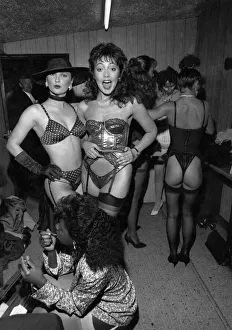 Clubs night clubs. Women in underwear. Basque, hat, bra, thong, suspenders Clubs night clubs. Women in underwear. Basque, hat, bra, thong, suspenders