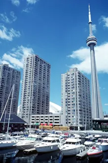 The CNN tower and skydome with new condominiums in Toronto Ontario in Canada The CNN tower and skydome with new condominiums in Toronto Ontario in Canada