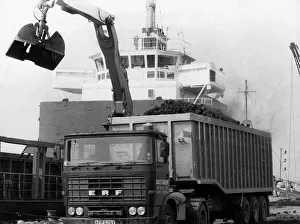 Coal being imported. Thousands of tons of coal being unloaded at the tiny Essex port of Coal being imported. Thousands of tons of coal being unloaded at the tiny Essex port of