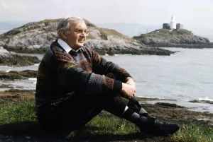 Former coastguard Eric Michael at Mumbles lifeboat station. 8th April 1992 Former coastguard Eric Michael at Mumbles lifeboat station. 8th April 1992