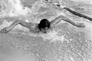 Images Dated 31st March 1975: Coca-Cola International Swimming Championships. Brian Brinkley during the butterfly race