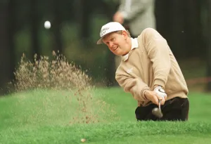 Colin Montgomerie Wentworth World Matchplay 1998 plays out of a greenside bunker Colin Montgomerie Wentworth World Matchplay 1998 plays out of a greenside bunker