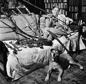 Collections - Mrs Dick with her main armament - and her canine bodyguard dog Peter Collections - Mrs Dick with her main armament - and her canine bodyguard dog Peter