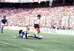 Collovati (Italy) tackles Fischer (West Gemany) 1982 in World Cup final Collovati (Italy) tackles Fischer (West Gemany) 1982 in World Cup final