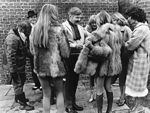 Comedian Benny Hill with girls during filming 1978 A©Mirrorpix Comedian Benny Hill with girls during filming 1978 A©Mirrorpix