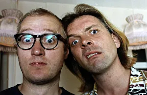 Comedians Adrian Edmondson and Rik Mayall, actors who star in the television series " Comedians Adrian Edmondson and Rik Mayall, actors who star in the television series "