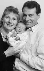 Comic Denny Hodge seen here with his wife Gillian and their baby Louis Michael Comic Denny Hodge seen here with his wife Gillian and their baby Louis Michael