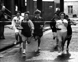 Competitors take winning very seriously in the DSS Longbenton Ladies Shrove Tuesday Competitors take winning very seriously in the DSS Longbenton Ladies Shrove Tuesday