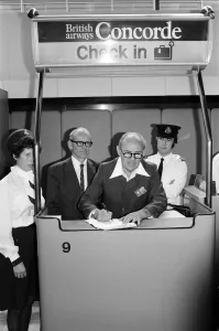 Concorde check in at London Airport. 24th May 1976 Concorde check in at London Airport. 24th May 1976