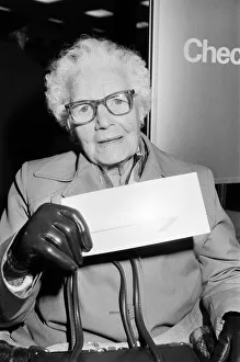 Concorde passenger holding her ticket. 2nd April 1986 Concorde passenger holding her ticket. 2nd April 1986