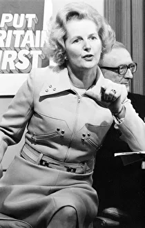 Conservative politician Margaret Thatcher at an Election Press Conference Conservative politician Margaret Thatcher at an Election Press Conference