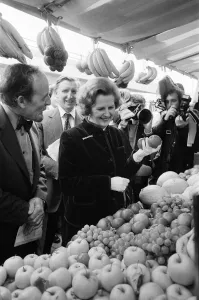 Conservative Prime Minister, Margaret Thatcher, at Milton Keynes, Buckinghamshire Conservative Prime Minister, Margaret Thatcher, at Milton Keynes, Buckinghamshire