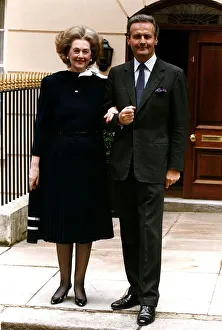Count Jean Francois de Chambrun with his wife Raine Spencer Showing Engagement ring Count Jean Francois de Chambrun with his wife Raine Spencer Showing Engagement ring
