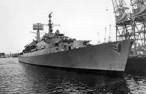The County Class Destroyer HMS Norfolk seen here at her beth in Middlesbrough Dock during The County Class Destroyer HMS Norfolk seen here at her beth in Middlesbrough Dock during