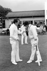 County Cricket match Kent v Yorkshire. Mike Denness (left County Cricket match Kent v Yorkshire. Mike Denness (left