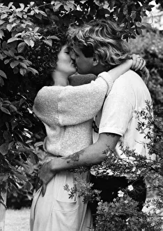 Couple kissing amongst the trees. July 1987 P010012 Couple kissing amongst the trees. July 1987 P010012