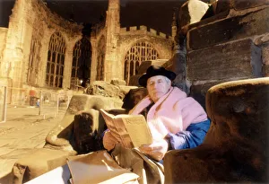 Coventry Cathedral Cyrenian Sleep Out. Tile Hill man Fred Nash gets started on a Coventry Cathedral Cyrenian Sleep Out. Tile Hill man Fred Nash gets started on a