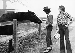 Cowboy Fashion, Cambridge, February 1977, with male models Jon and Julian Cowboy Fashion, Cambridge, February 1977, with male models Jon and Julian