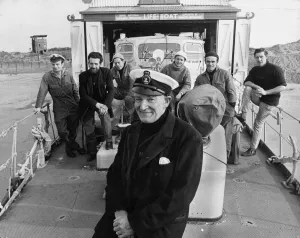 The crew of the city of Bradford III at Humber Lifeboat Station at Spurn Point The crew of the city of Bradford III at Humber Lifeboat Station at Spurn Point