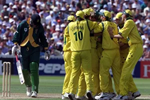 Cricket World Cup 1999 Shane Warne Australia Celebrates Taking The Wicket Of Hansie Cricket World Cup 1999 Shane Warne Australia Celebrates Taking The Wicket Of Hansie