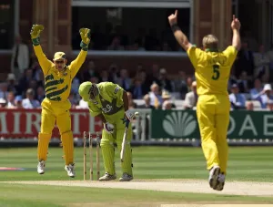 Cricket World Cup Final 1999 Australia v Pakistan June 1999 Shane Warne celebrates Cricket World Cup Final 1999 Australia v Pakistan June 1999 Shane Warne celebrates
