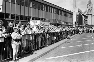 Images Dated 15th August 1992: Crowds of people line the dock road set for a day out at Liverpool Albert Dock to see