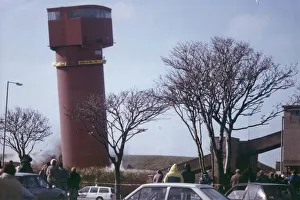 Crowds watch the demolition of Westoe Colliery, South Shields in April 1994 Crowds watch the demolition of Westoe Colliery, South Shields in April 1994