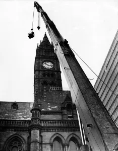 The crumbling stonework of Middlesbrough Town Hall came under the experts eye The crumbling stonework of Middlesbrough Town Hall came under the experts eye