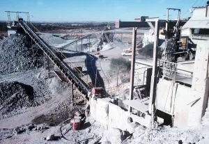 Crushing and screening complex at Ardlethan tin mine in New South Wales Australia Crushing and screening complex at Ardlethan tin mine in New South Wales Australia