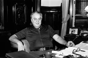 Cubby Broccoli, American film producer, pictured at his London Office Suite Cubby Broccoli, American film producer, pictured at his London Office Suite